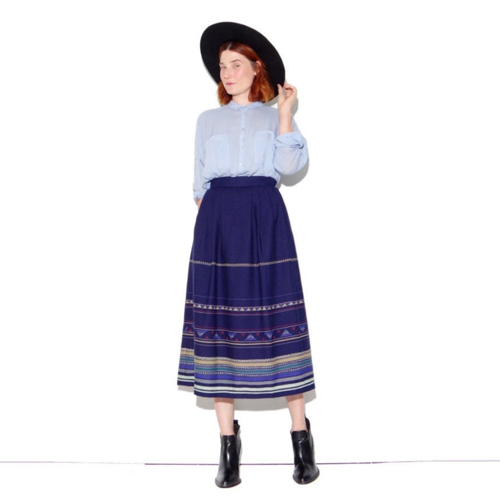 Vintage Nautical 80s High Waisted Skirt